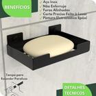 Porta Sabonete Para Banheiro Saboneteira Parede Preto Elg