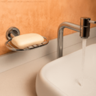 Porta Sabonete Parede Banheiro Metal Cromado Saboneteira Redo