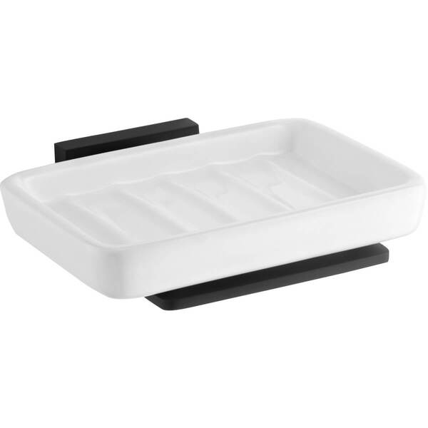 Porta Sabonete Preto Saboneteira De Cerâmica Banheiro Parede