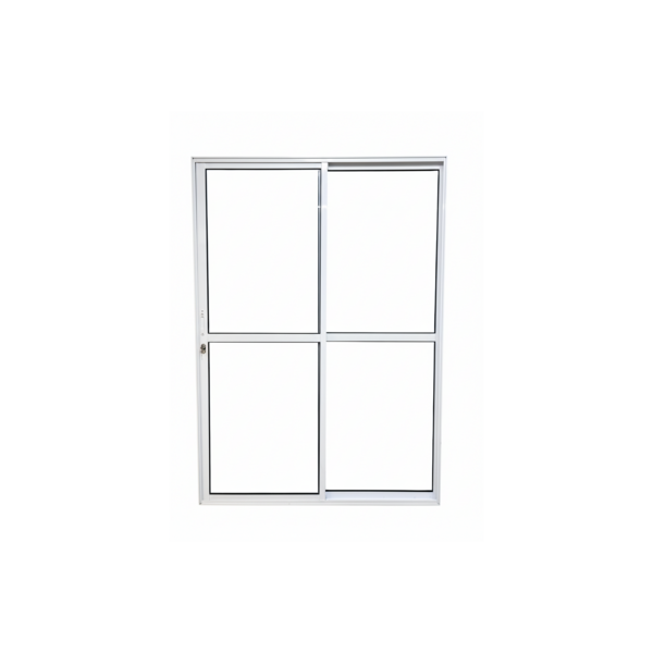 Porta Sacada 2 Folhas Aluminio Branco Com Fechadura 2,10x1,50