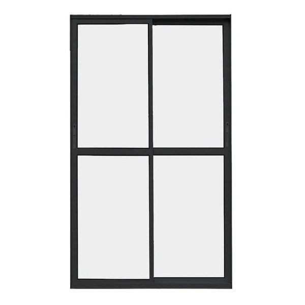 Porta Sacada 2 Folhas Aluminio Preto C/fechadura 2.10x1.20