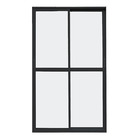 Porta Sacada 2 Folhas Aluminio Preto C/fechadura 2.10x1.50