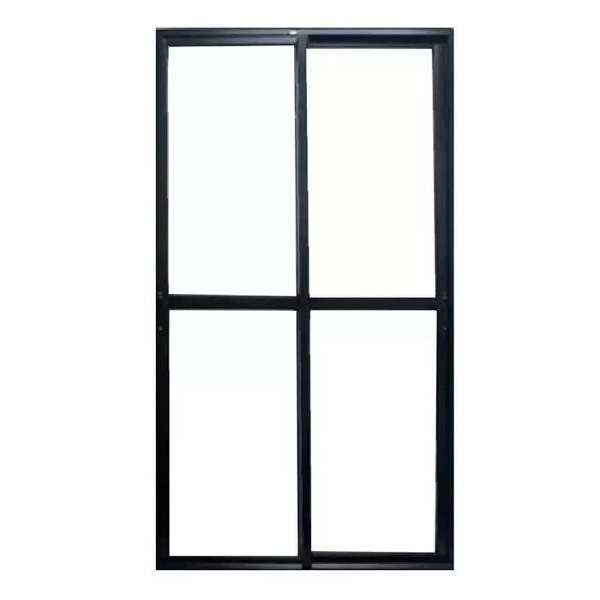 Porta Sacada 2 Folhas Aluminio Preto C/trinco 2.10x1,50