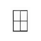 Porta Sacada 2 Folhas Aluminio Preto Com Fechadura 2,10x1,50