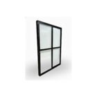 Porta Sacada 2 Folhas Aluminio Preto Com Fechadura 2,10x1,50