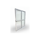 Porta Sacada 2 Folhas Móveis Aluminio Branco Com Fechadura 2,