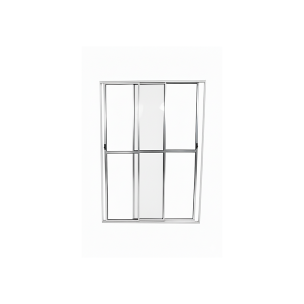 Porta Sacada 3 Folhas De Vidro Aluminio Brilhante C/ Trinco 2