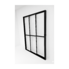 Porta Sacada 3 Folhas De Vidro Aluminio Preto C/ Trinco 2,10x