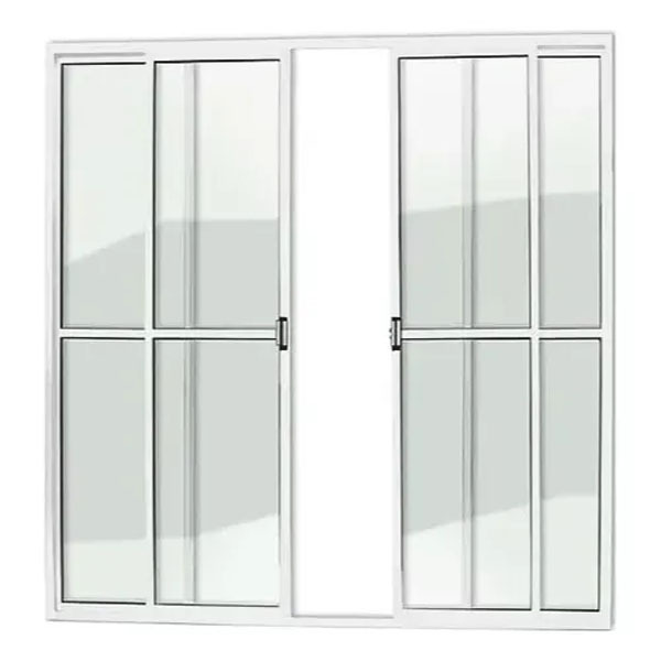 Porta Sacada 4 Folhas Aluminio Branco C/trinco 2.10x1.50 Com