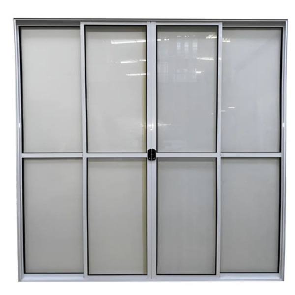 Porta Sacada 4 Folhas Aluminio Branco C/trinco 2.10x1.50 Com