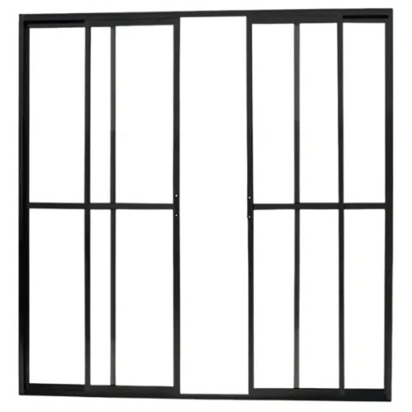 Porta Sacada 4 Folhas Aluminio Preto C/trinco 2.10x2.00