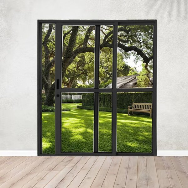 Porta Sacada De Alumínio 2 Folhas 210 X 150 Cm Com Fechadura