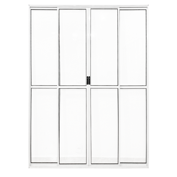 Porta Sacada De Aluminio Branco 4 Folhas Com Trinco 2,10x2,00