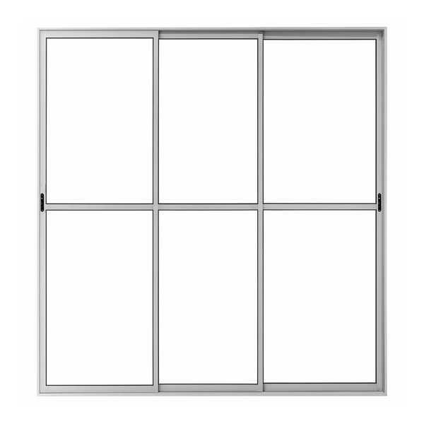 Porta Sacada De Aluminio Brilhante 3 Folhas Móveis De Vidro C