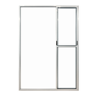 Porta Sacada De Aluminio Brilhante 3 Folhas Móveis De Vidro C