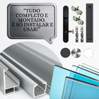 Porta Sacada De Aluminio Brilhante 3 Folhas Móveis De Vidro C