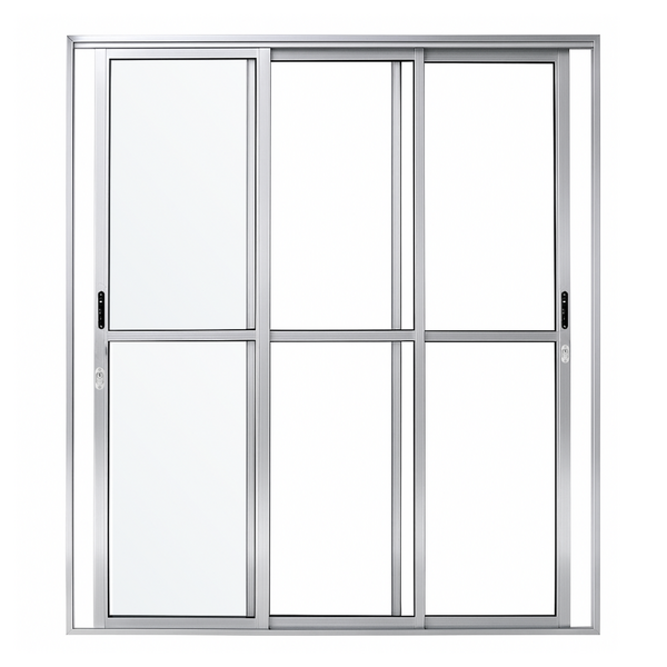 Porta Sacada De Aluminio Brilhante 3 Folhas Móveis De Vidro L