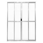 Porta Sacada De Aluminio Brilhante 4 Folhas Com Trinco 2,10x2
