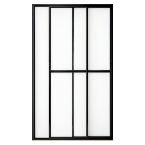 Porta Sacada De Aluminio Preto 2 Folhas Com Trinco 2,10x1,20