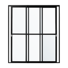 Porta Sacada De Aluminio Preto 3 Folhas Móveis De Vidro Linha