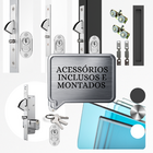 Porta Sacada De Aluminio Preto 3 Folhas Móveis De Vidro Linha