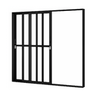 Porta Sacada De Aluminio Preto 3 Folhas Móveis De Vidro Linha