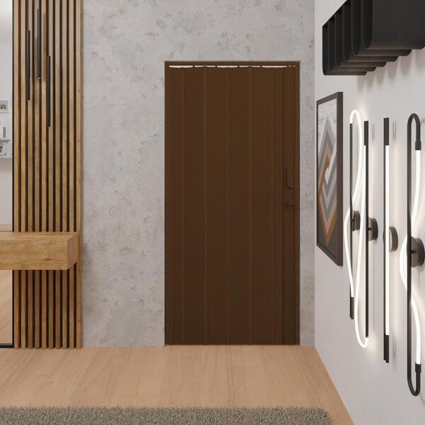 Porta Sanfonada De Pvc 105x210cm Bariri - Tk Marrom