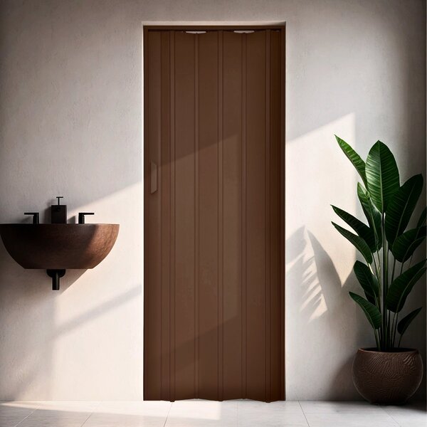 Porta Sanfonada De Pvc 210x135cm Bariri Coffe