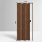 Porta Sanfonada Lisa de Plástico PVC Imbuia com fechadura 2,10x0,72m Permatti