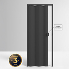 Porta Sanfonada Lisa de Plástico PVC Preta com fechadura 2,10x0,85m Permatti