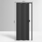 Porta Sanfonada Lisa de Plástico PVC Preta com fechadura 2,10x0,97m Permatti