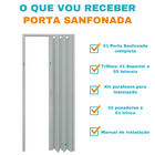 Porta Sanfonada Pvc 0,96x2,10 Multilit Cinza