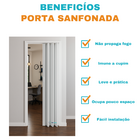 Porta Sanfonada Pvc 1,46m Branco Neve