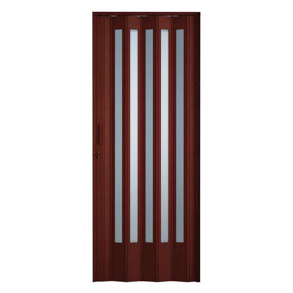 Porta Sanfonada Translucida Com Trinco Mogno 060x210