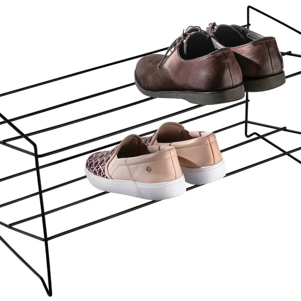 Porta Sapatos Sapateira Preta Portátil 06 Pares Forma Inox