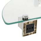 Porta Shampoo de Canto Simples Parafuso Metal e Vidro Prata 6x19,5x27cm Ducon Metais