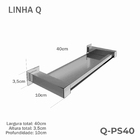Porta Shampoo [40cm] Aço Inox 304 [q-ps40]