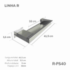 Porta Shampoo [40cm] Aço Inox 304 [r-ps40]