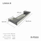 Porta Shampoo [50cm] Aço Inox 304 [r-ps50]