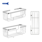 Porta Shampoo Aço 9,1x25,7x10cm Essential Cromado Sensea