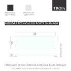 Porta Shampoo Base Troia Plus Acessório Quadrado Preto Acetin