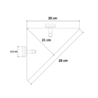 Porta Shampoo Canto Aço Inoxidável Com Base De Vidro 6 Mm Inc
