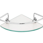 Porta Shampoo Canto Aço Inoxidável Com Base De Vidro 6 Mm Inc