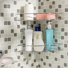 Porta Shampoo Canto Duplo 26x24x24cm Prata