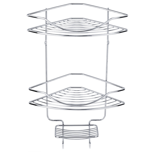 Porta Shampoo Canto Duplo 42x20x20cm Prata