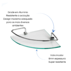 Porta Shampoo Canto Para Banheiro Prateleira Com Vidro Incolor