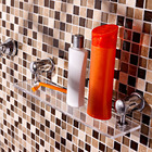 Porta Shampoo Canto Simples 8,50x40x10cm Transparente