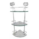 Porta Shampoo Canto Triplo C/ Grade E Vidro De 8mm Florence