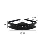 Porta Shampoo Cantoneira Inox 304 Preto Black B2307b Liga