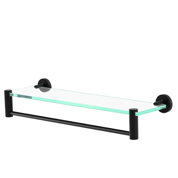 Porta Shampoo Com Suporte Para Toalha Acabamento Preto